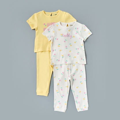 Pack of 2 - Printed Cotton Pyjama Set - Multicolour / 12-18 mths