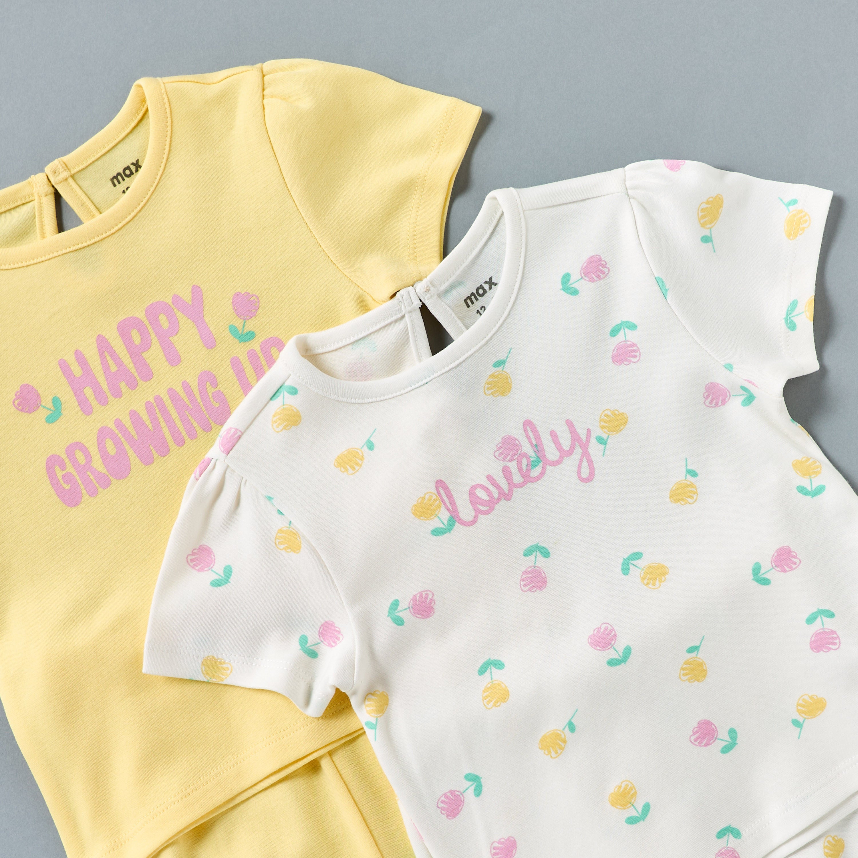 Pack of 2 - Printed Cotton Pyjama Set