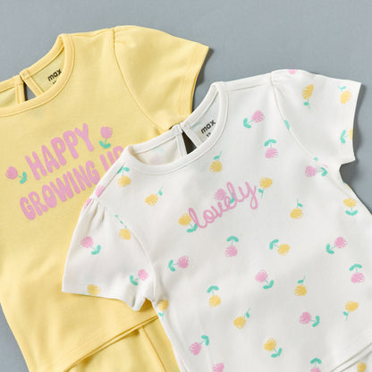 Pack of 2 - Printed Cotton Pyjama Set