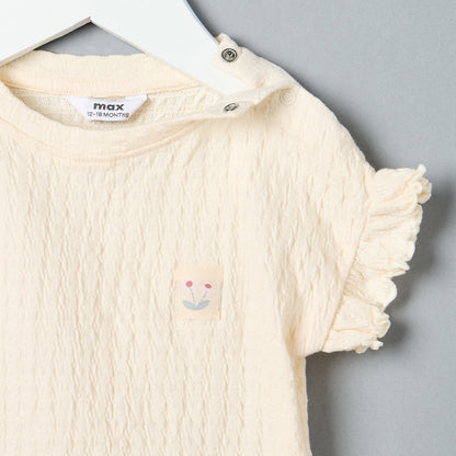 Textured T-shirt and Shorts Set