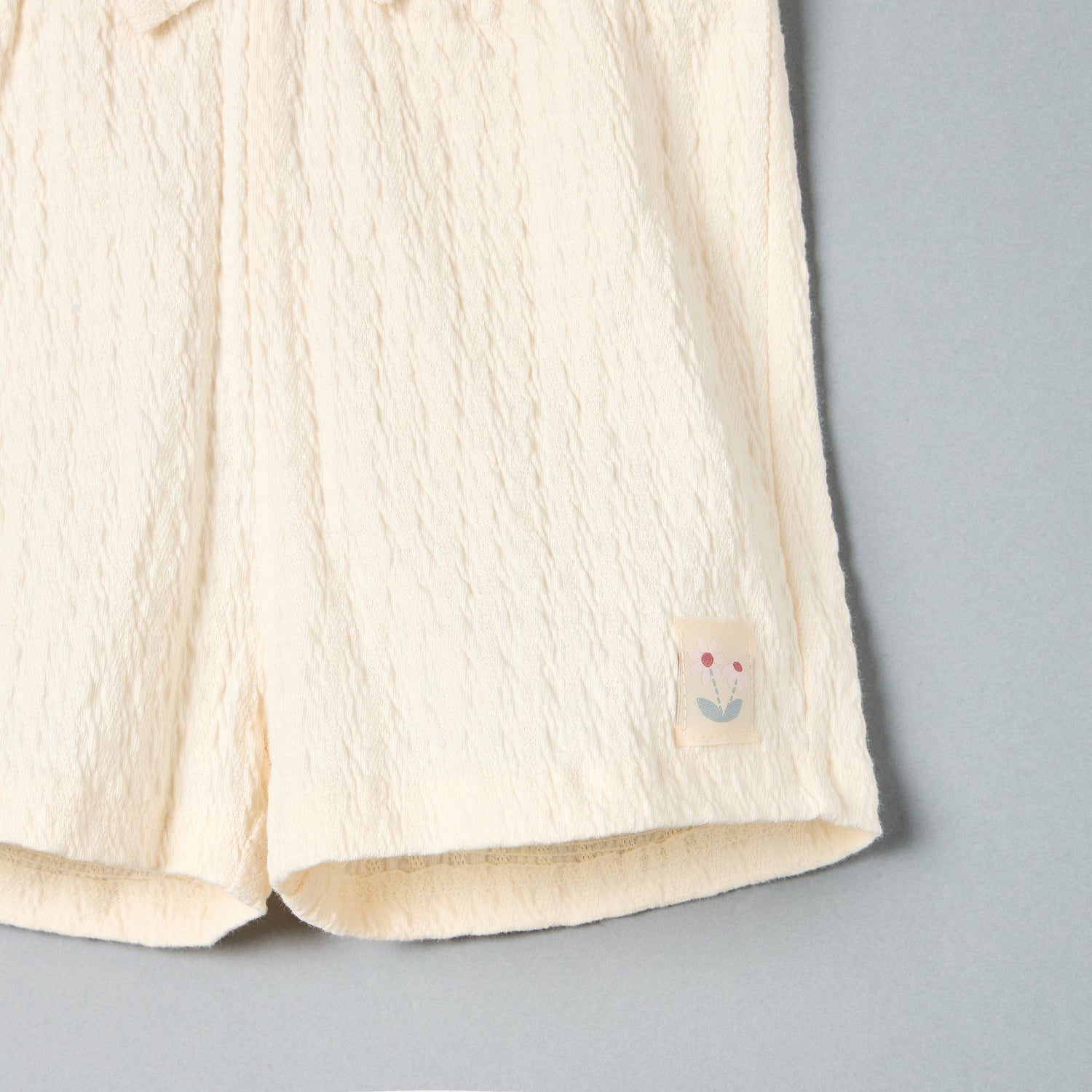 Textured T-shirt and Shorts Set