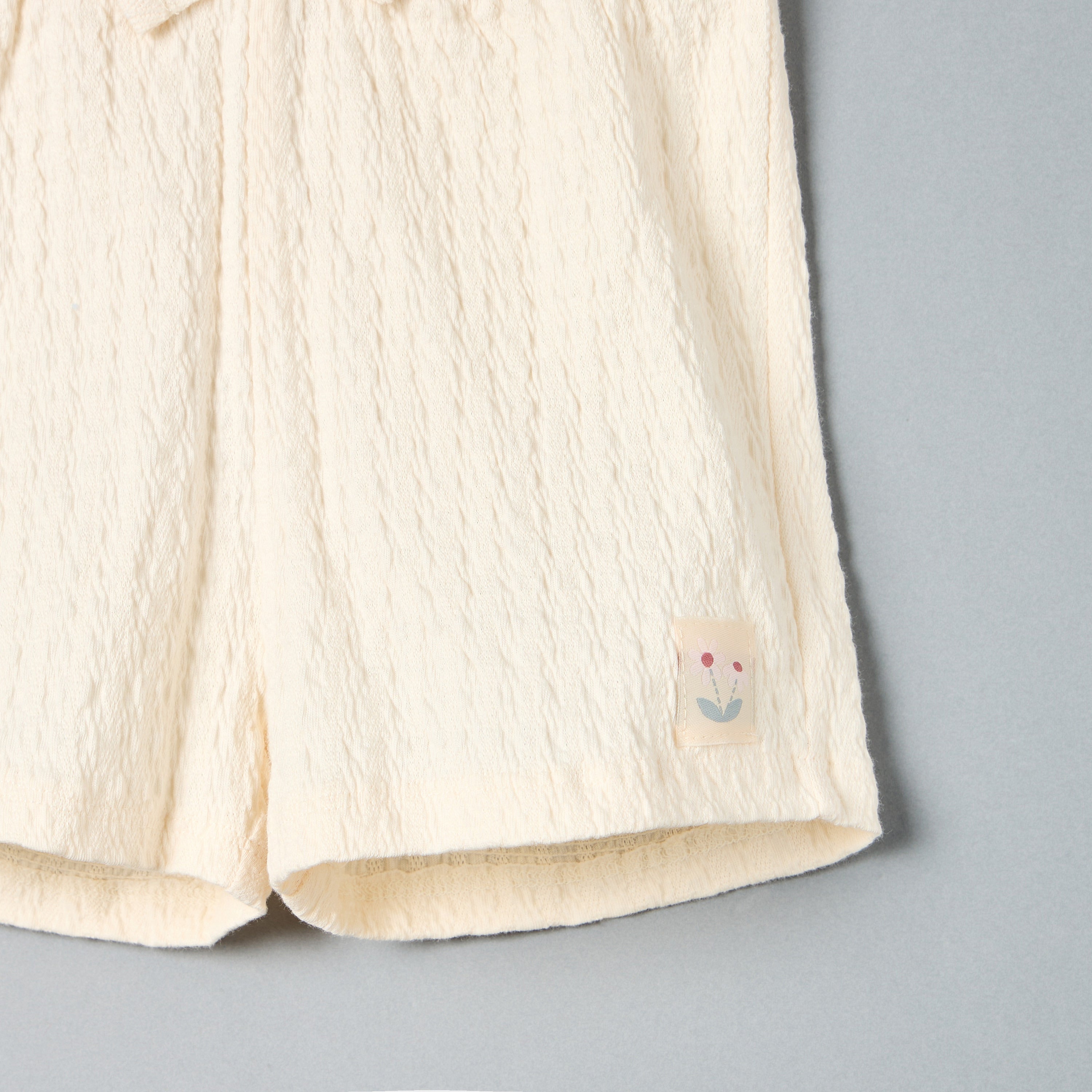 Textured T-shirt and Shorts Set