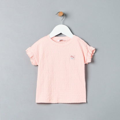 Textured T-shirt and Shorts Set