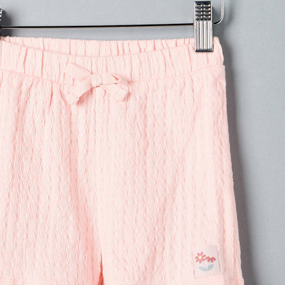 Textured T-shirt and Shorts Set