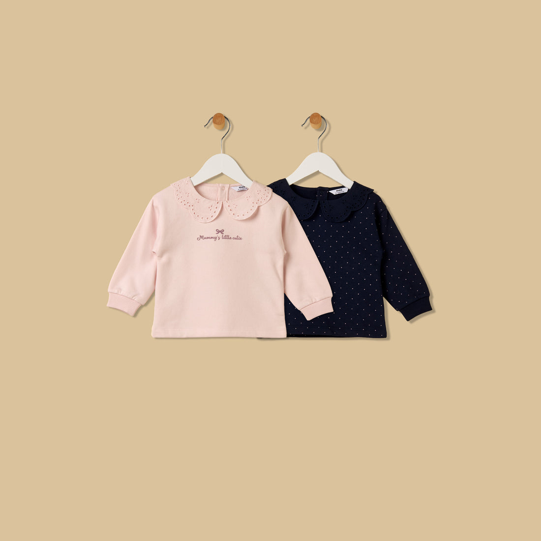 Pack of 2 - Collared Sweatshirt - Pink / 12-18 mths