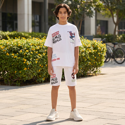 Spider-Man Print T-shirt and Shorts Set