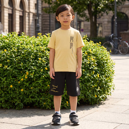 Slogan Print T-shirt and Shorts Set