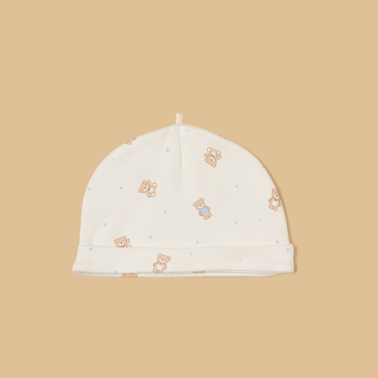 Teddy Bear Print Cotton Sleepsuit with Cap