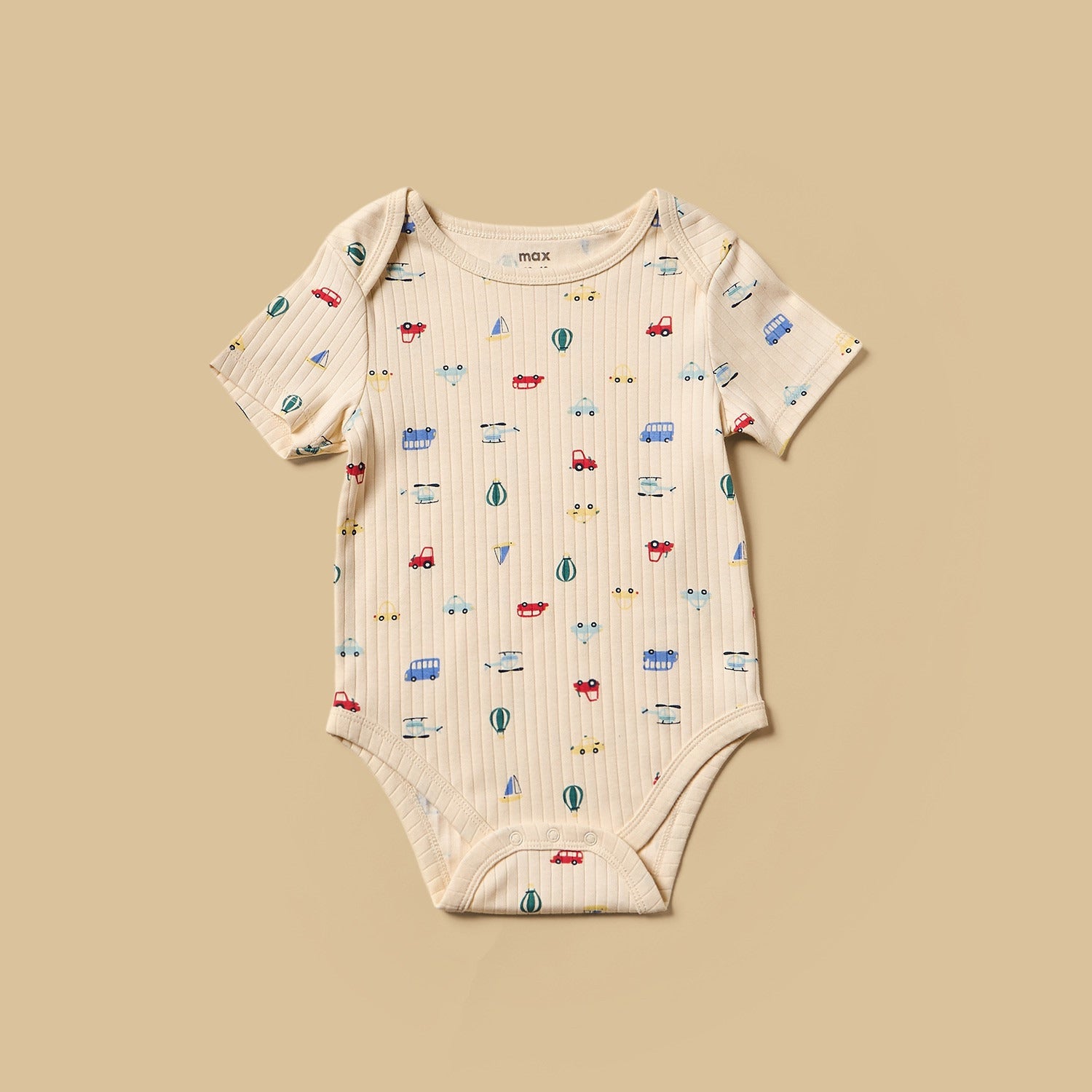 Pack of 3 - Transport Print Cotton Bodysuit