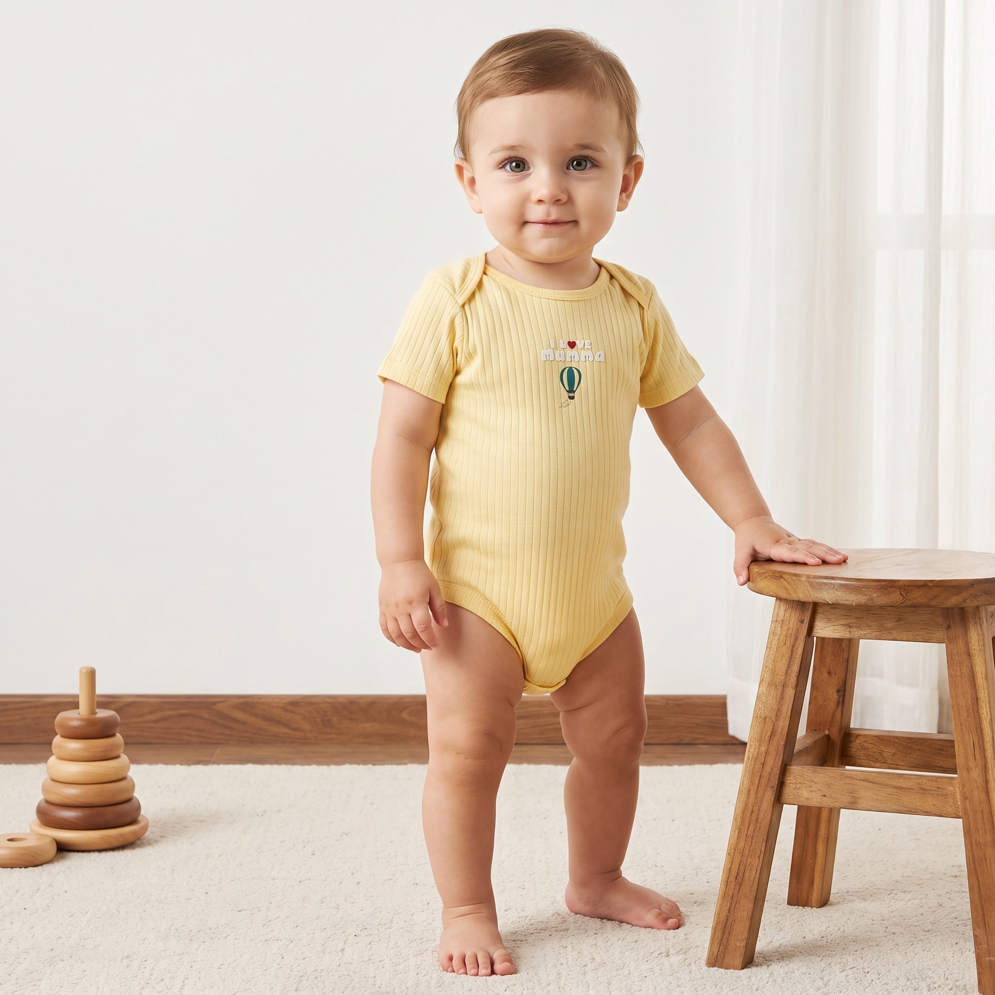 Pack of 3 - Transport Print Cotton Bodysuit
