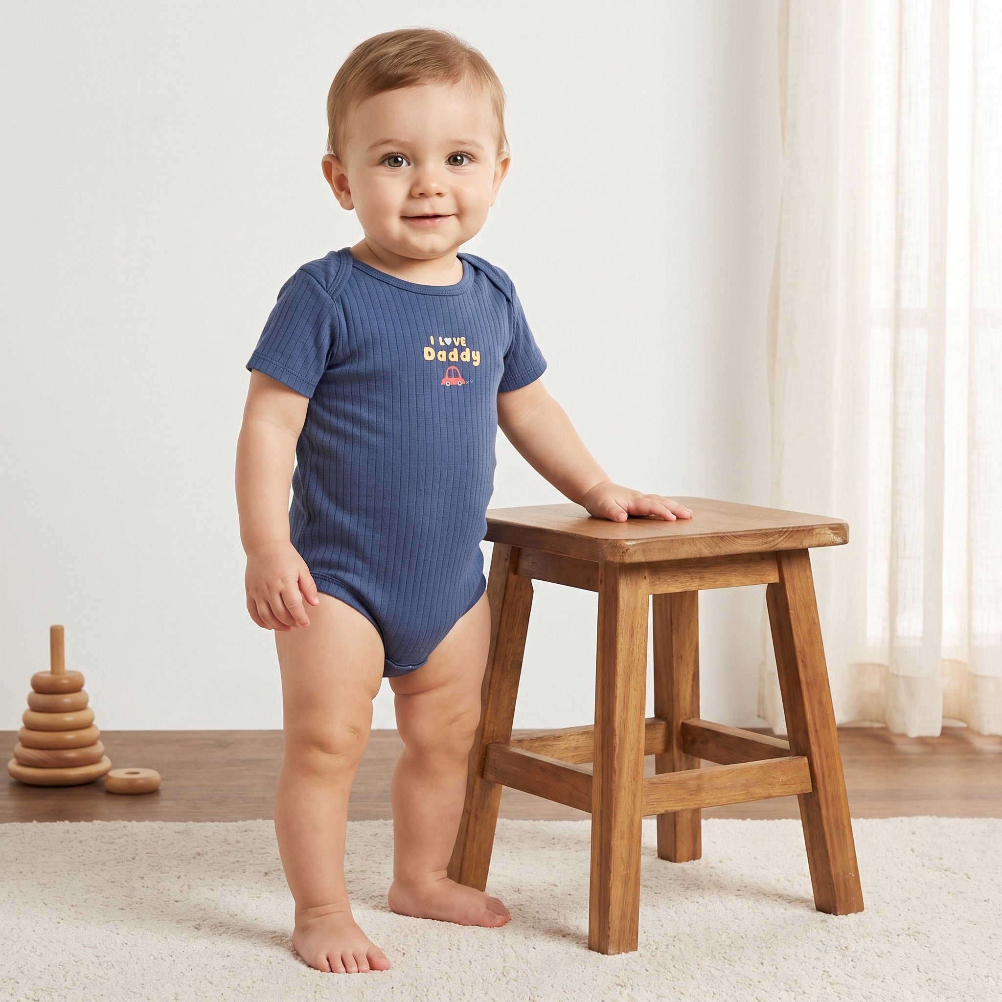 Pack of 3 - Transport Print Cotton Bodysuit
