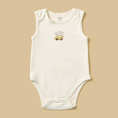 Pack of 5 - Vehicle Print Sleeveless Cotton Bodysuit