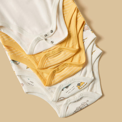 Pack of 5 - Vehicle Print Sleeveless Cotton Bodysuit