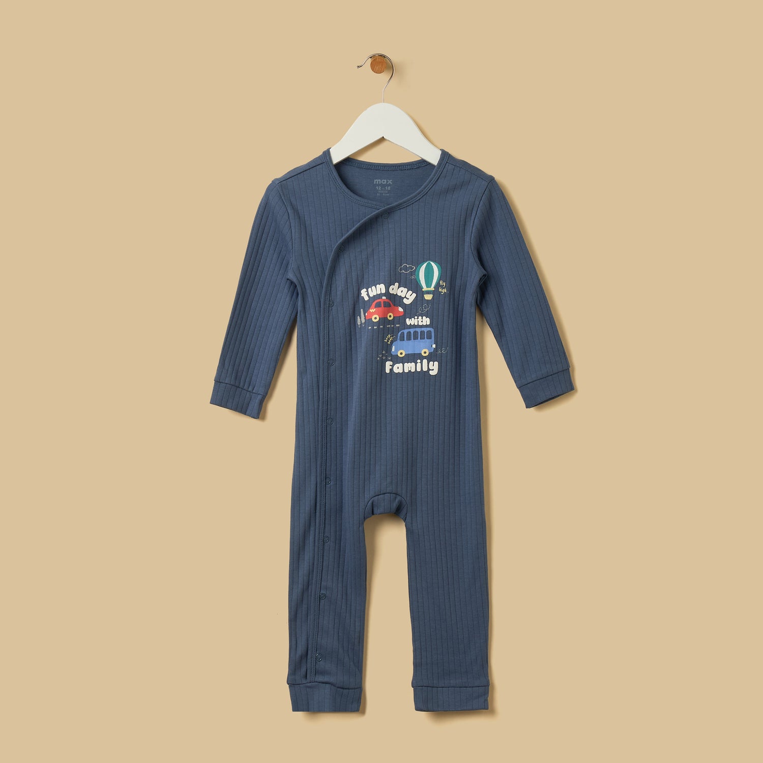 Pack of 2 - Vehicle Print Cotton Sleepsuit