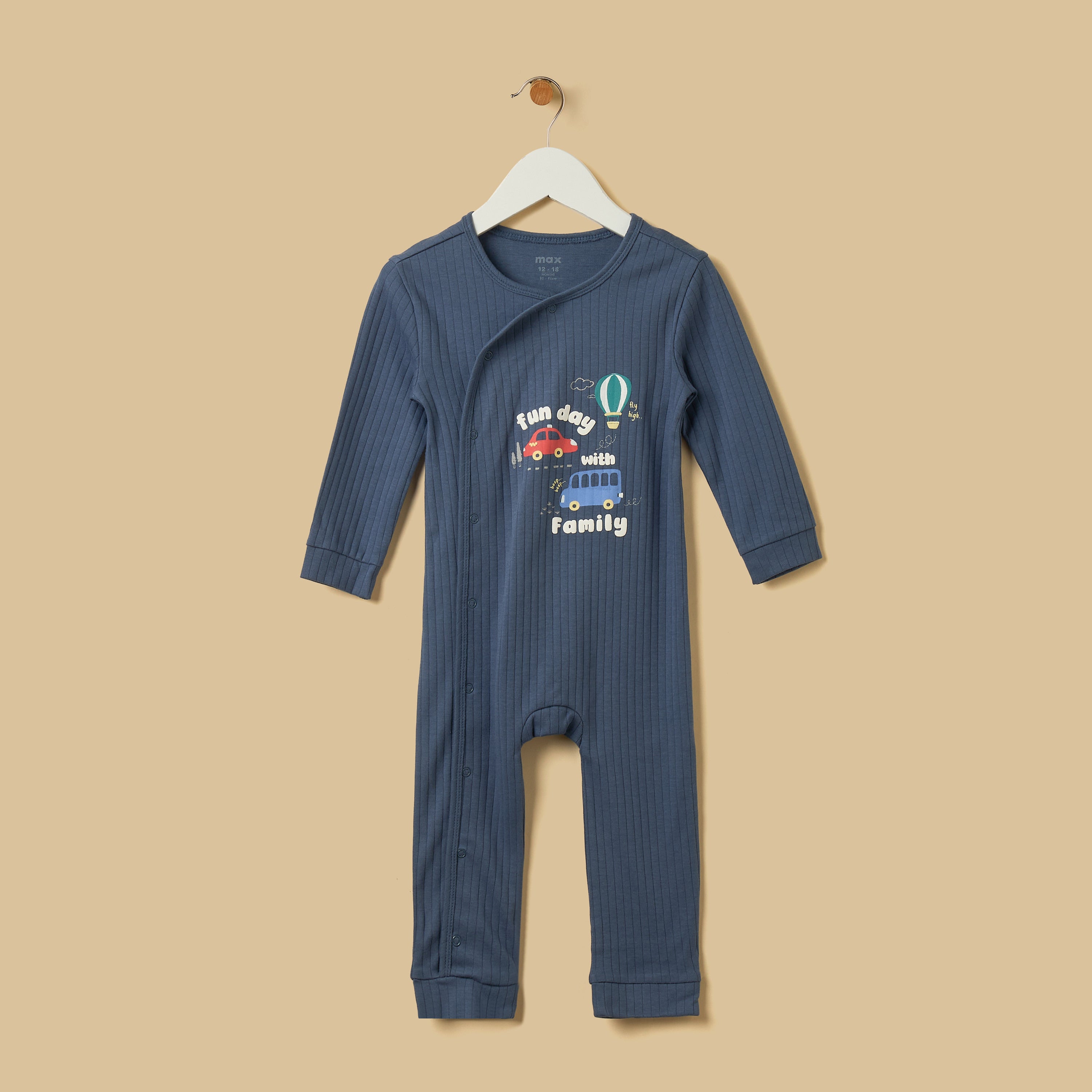 Pack of 2 - Vehicle Print Cotton Sleepsuit