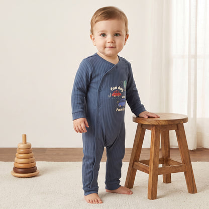 Pack of 2 - Vehicle Print Cotton Sleepsuit