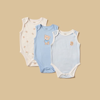 Pack of 3 - Bear Print Cotton Bodysuit