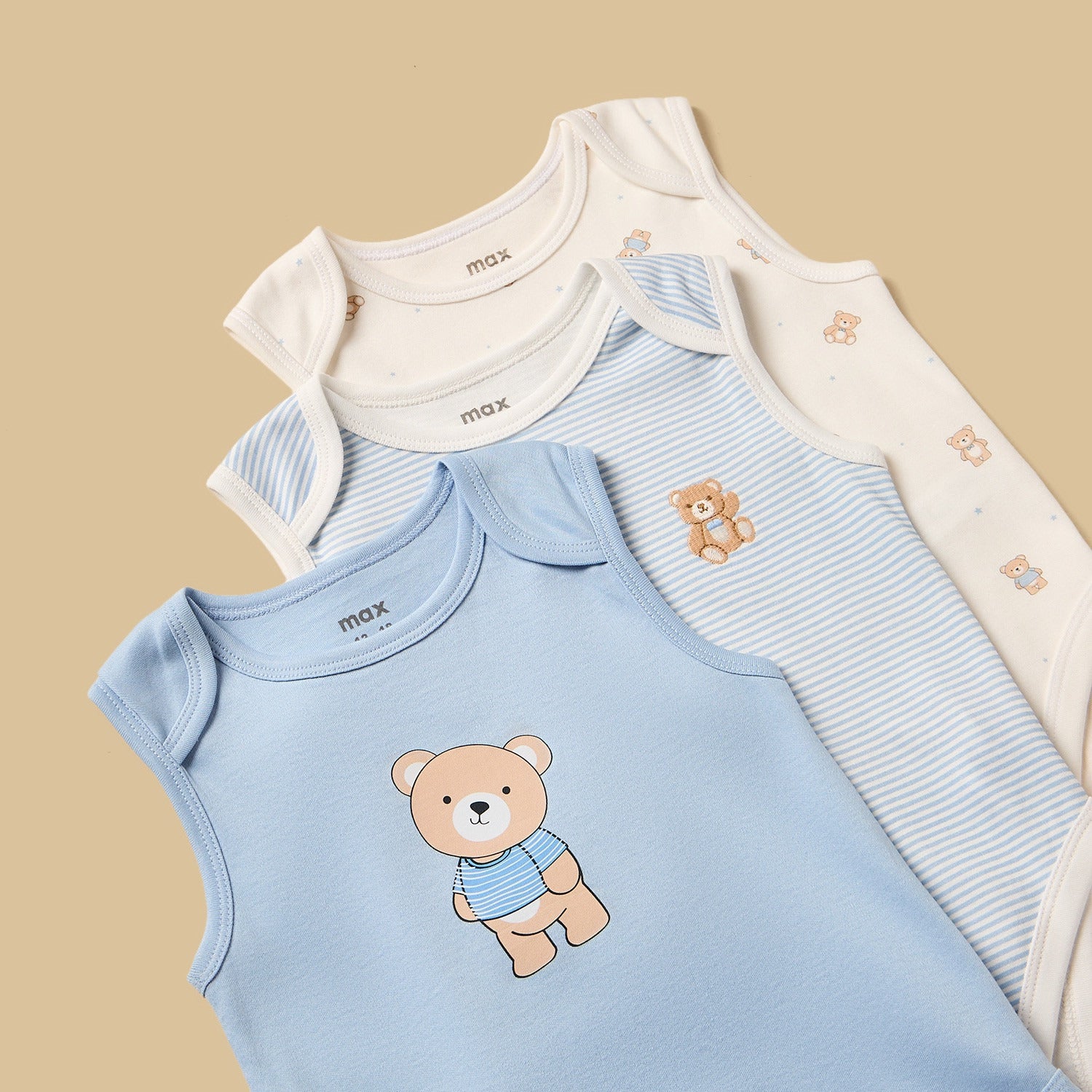 Pack of 3 - Bear Print Cotton Bodysuit