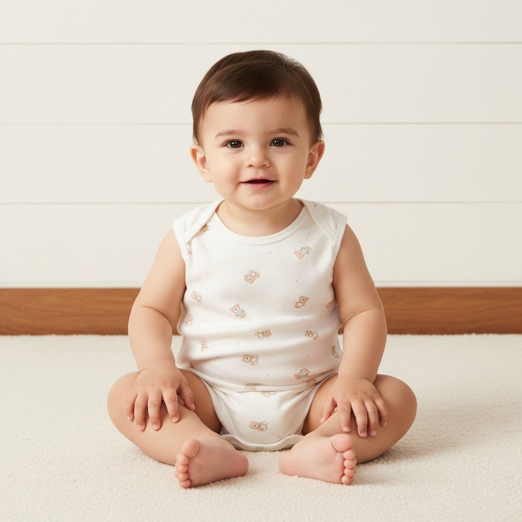 Pack of 3 - Bear Print Cotton Bodysuit