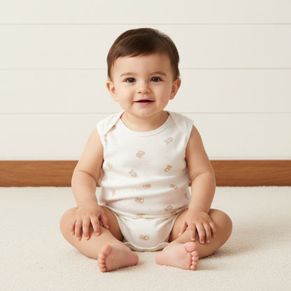 Pack of 3 - Bear Print Cotton Bodysuit