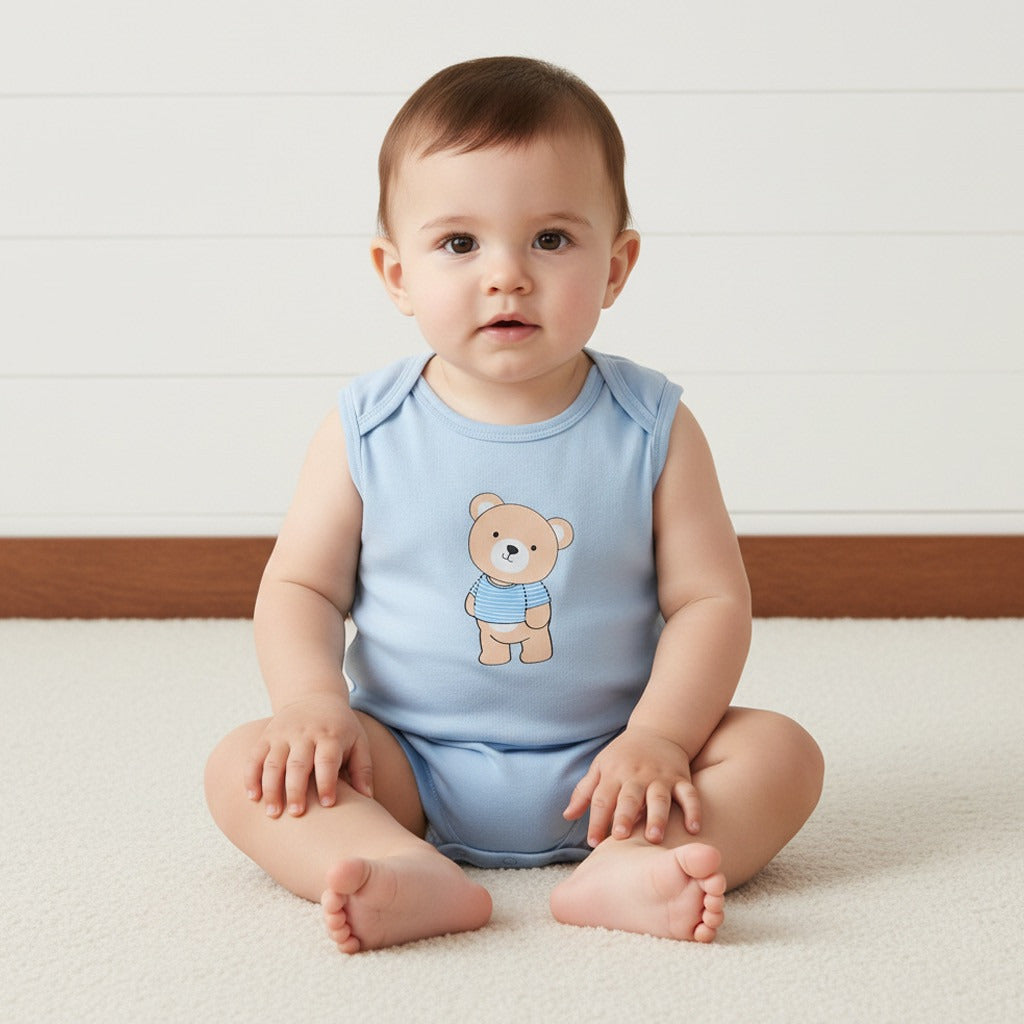 Pack of 3 - Bear Print Cotton Bodysuit