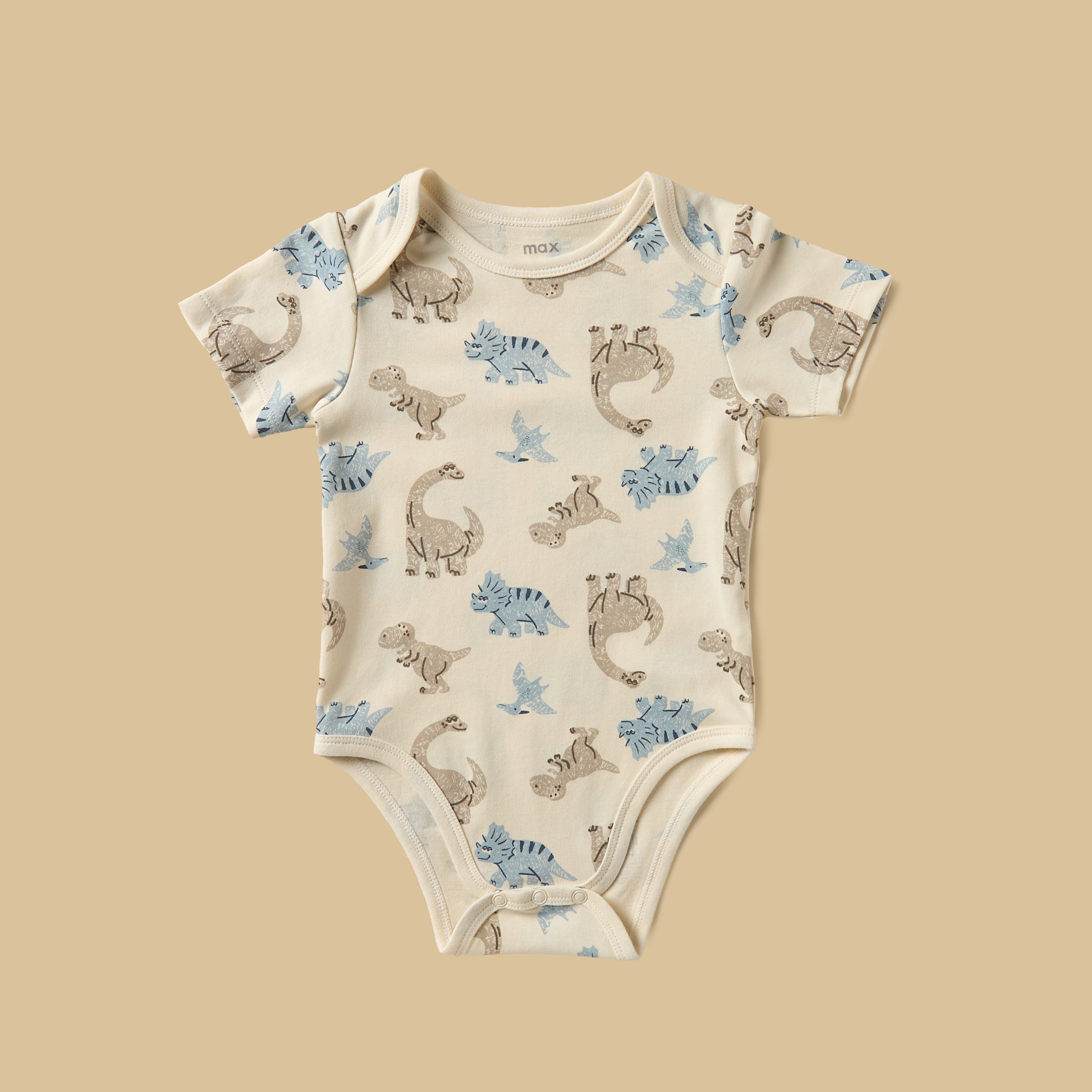 Pack of 3 - Dinosaur Print Cotton Bodysuit