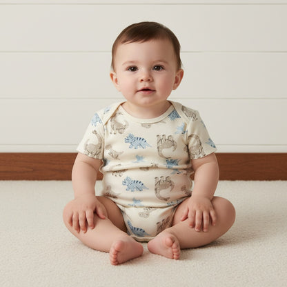 Pack of 3 - Dinosaur Print Cotton Bodysuit