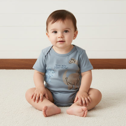 Pack of 3 - Dinosaur Print Cotton Bodysuit