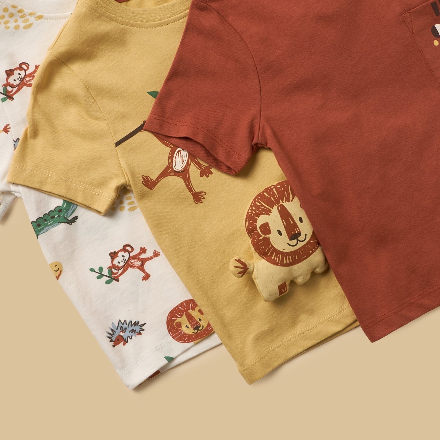 Pack of 3 - Safari Print Cotton T-shirt