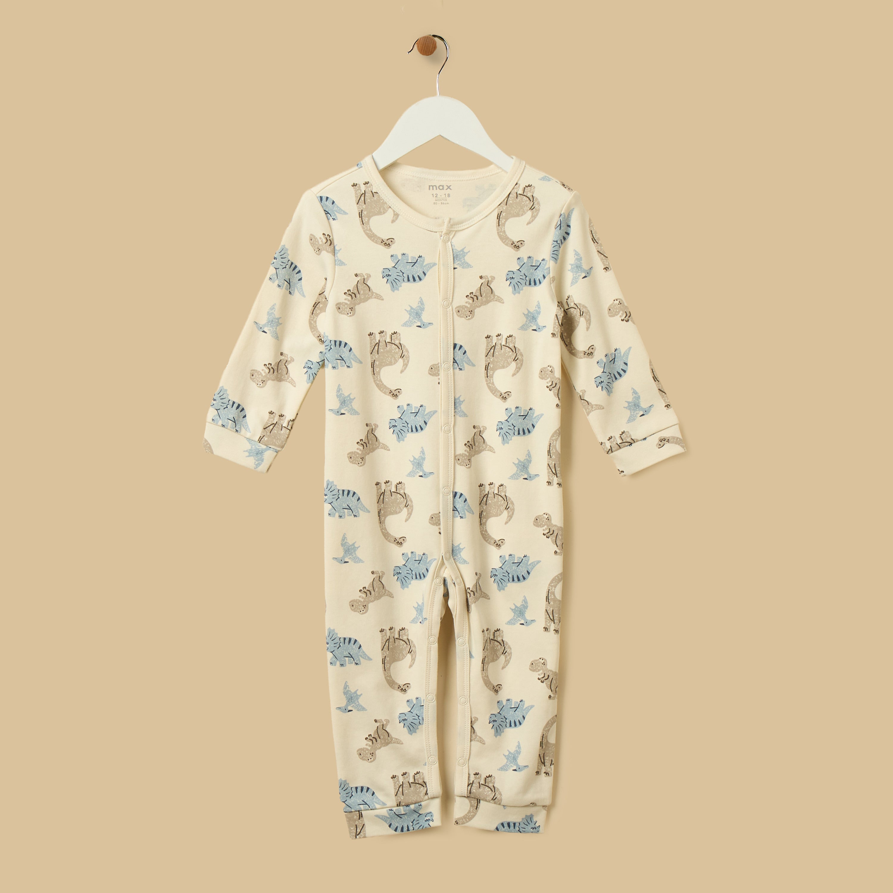 Dinosaur Print Cotton Sleepsuit