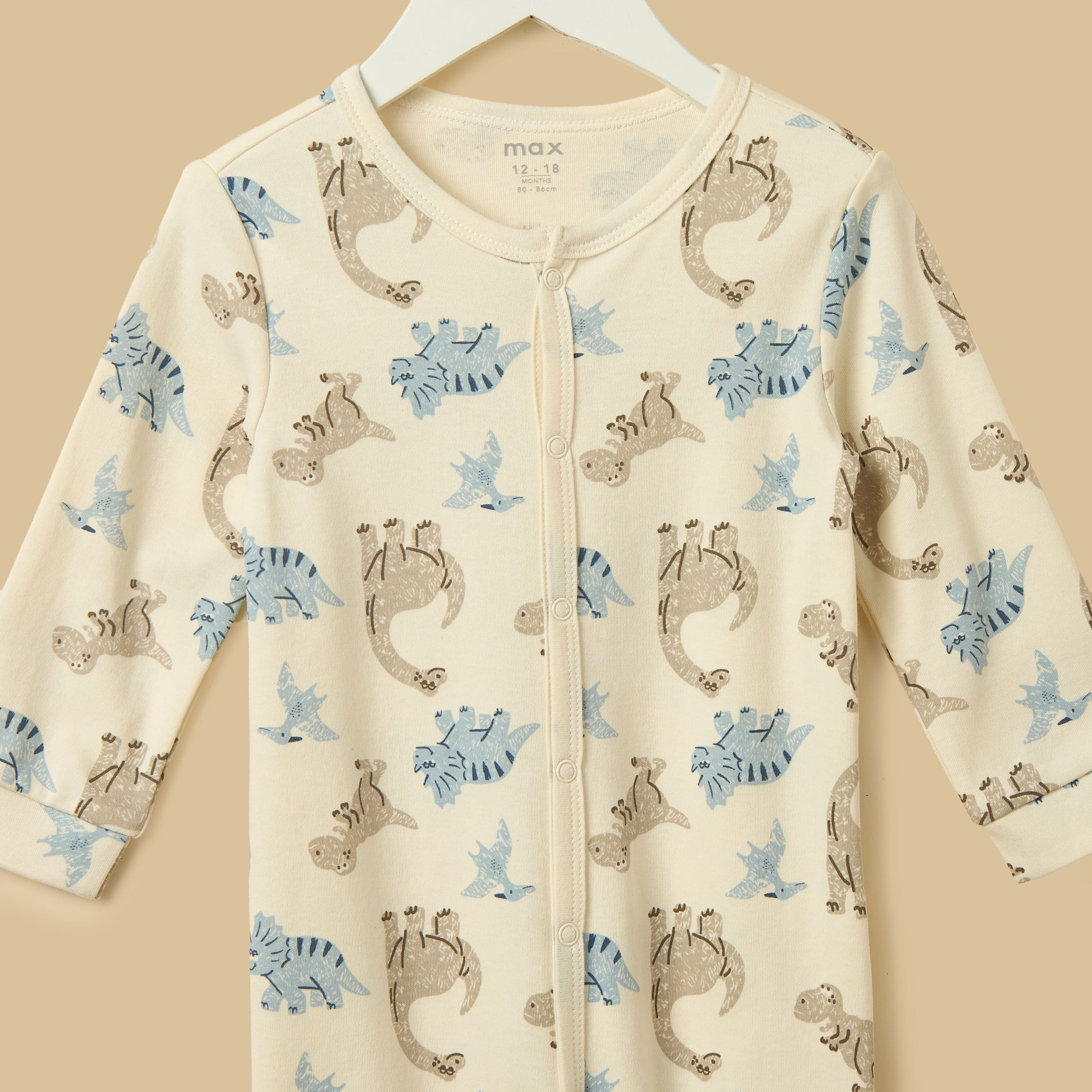 Dinosaur Print Cotton Sleepsuit