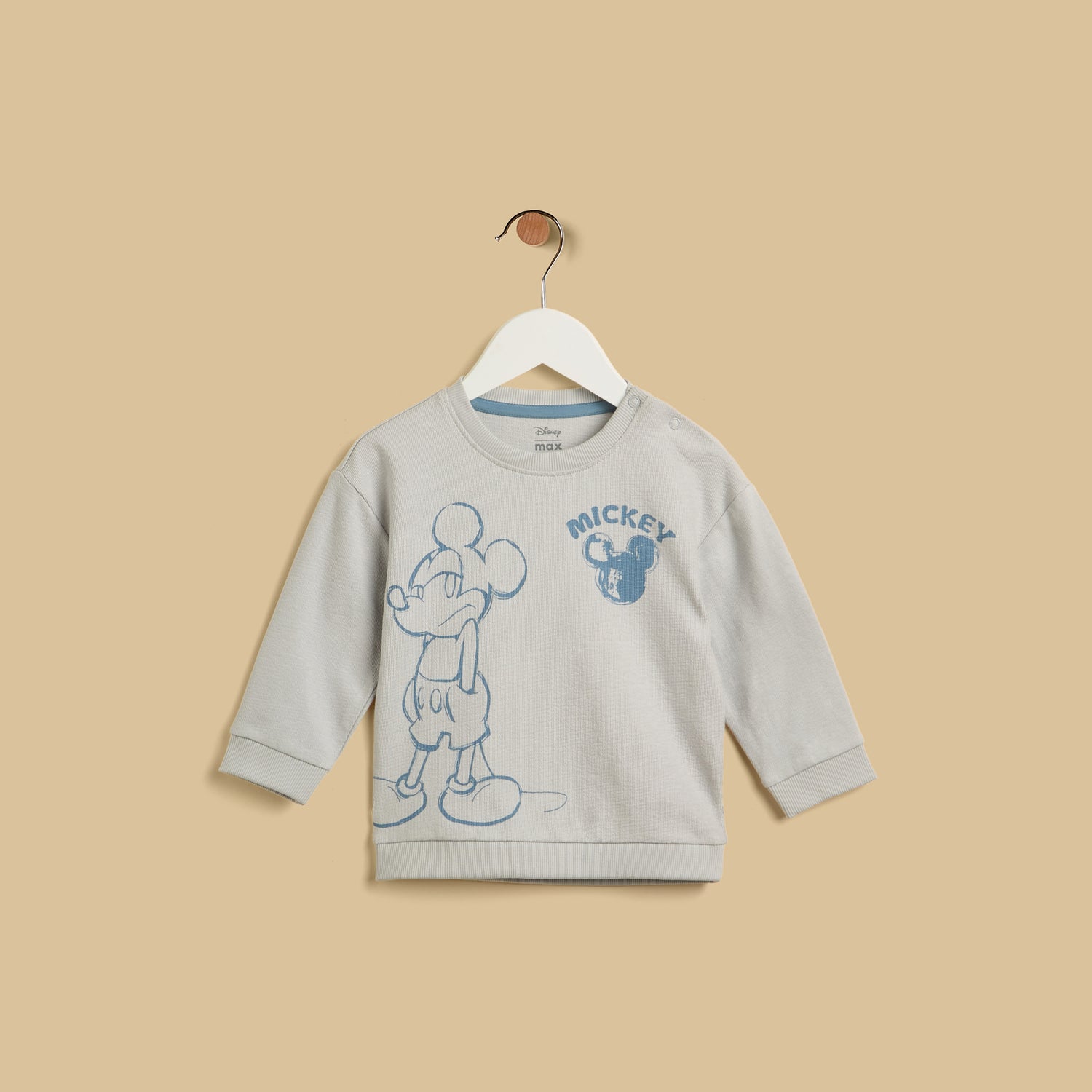 Mickey Mouse Print Cotton Sweatshirt and Joggers Set