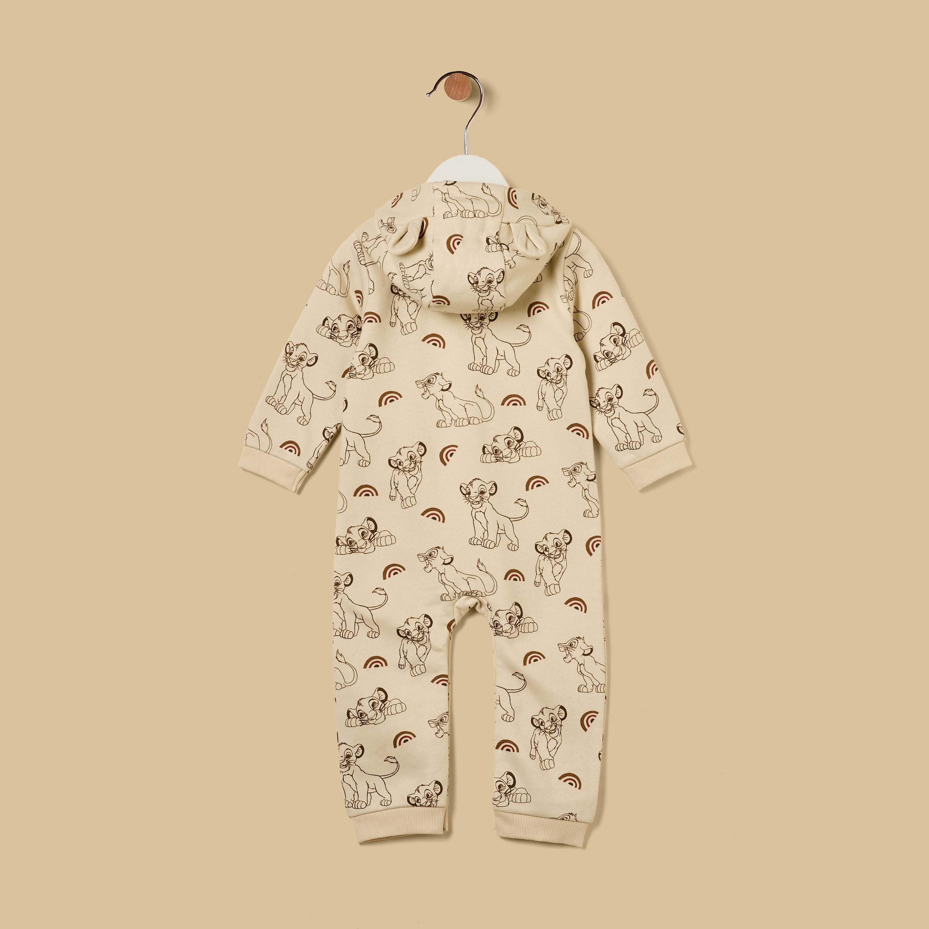 Simba Print Hooded Romper