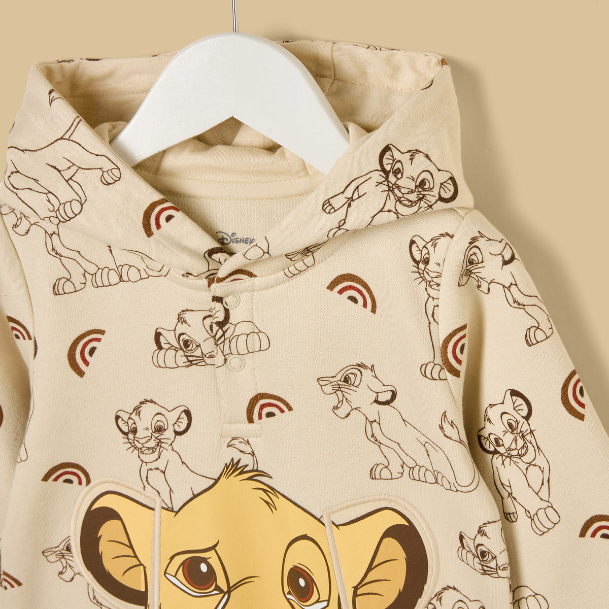 Simba Print Hooded Romper