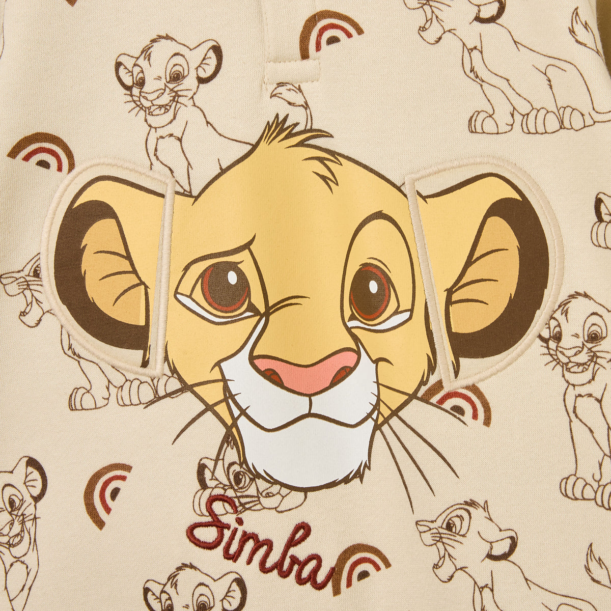 Simba Print Hooded Romper