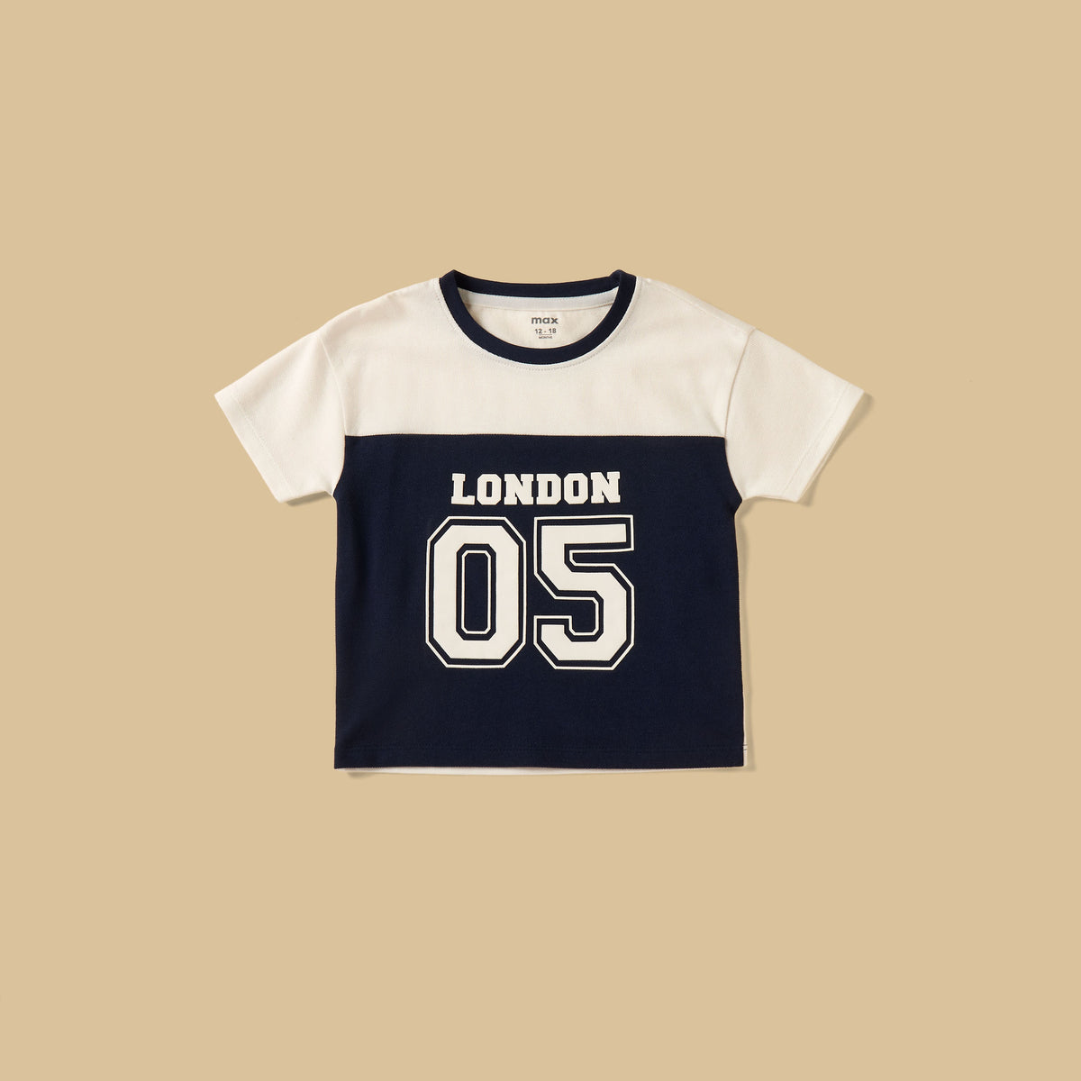 Varsity Print Pique Cotton T-shirt with Shorts and Cap