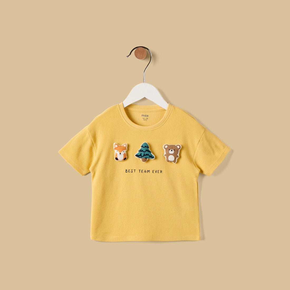 Textured 3D Applique Cotton T-shirt and Shorts Set