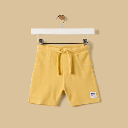 Textured 3D Applique Cotton T-shirt and Shorts Set