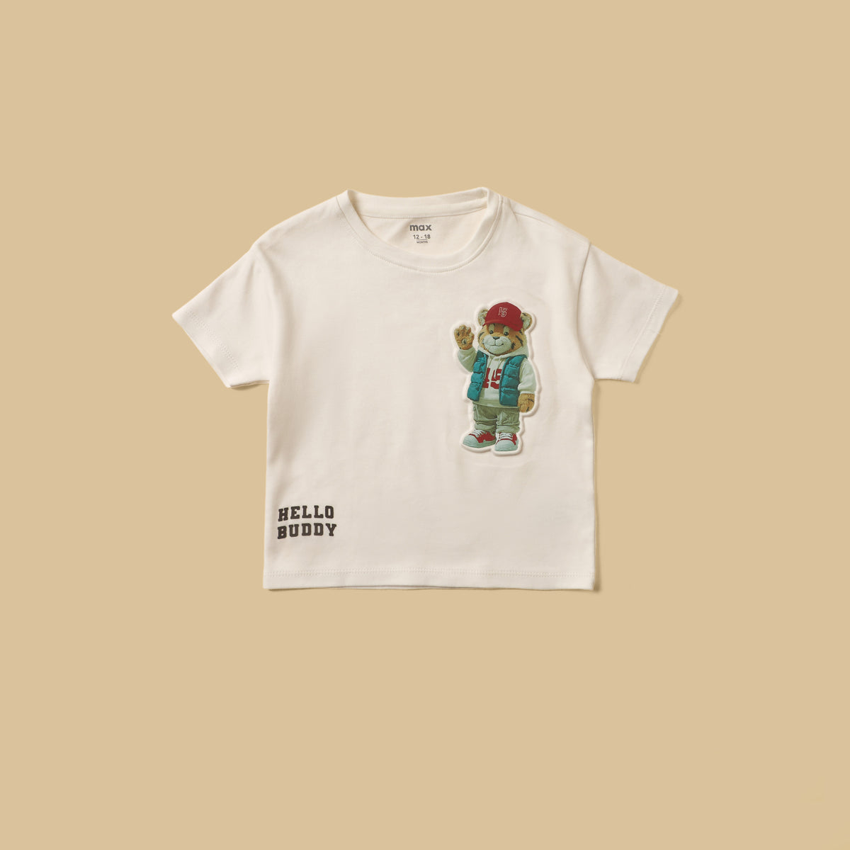 Tiger Embossed Cotton T-shirt with Shorts and Cap
