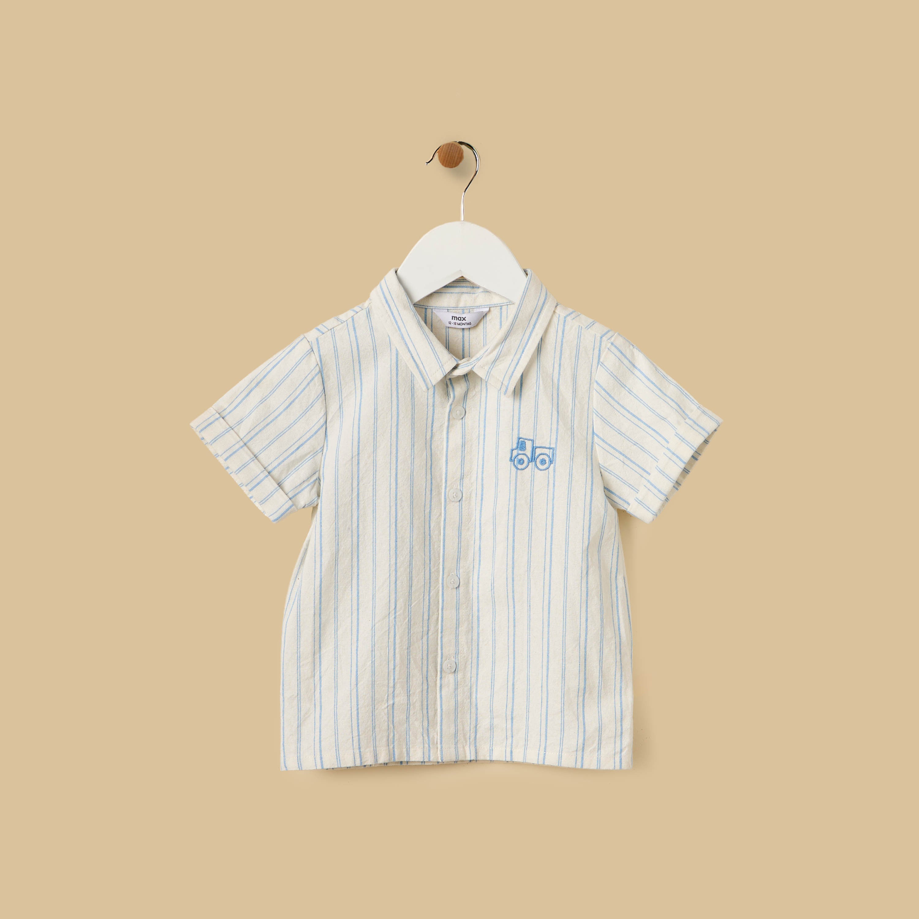 Striped Cotton Shirt and Shorts Set
