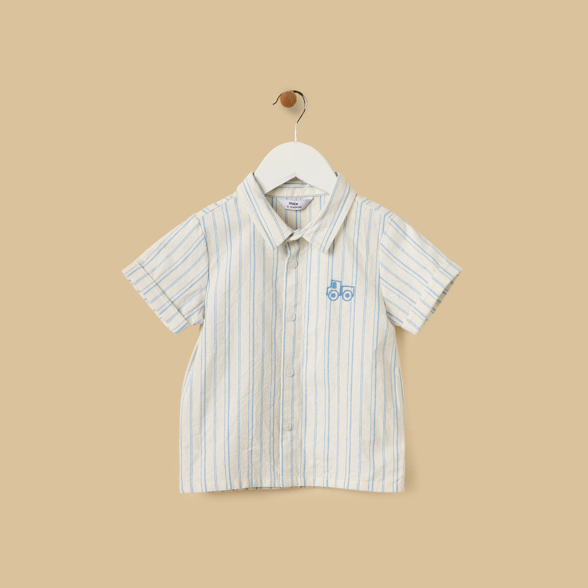 Striped Cotton Shirt and Shorts Set