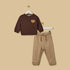 Bear Print Sweatshirt and Joggers Set - Brown / 12-18 mths
