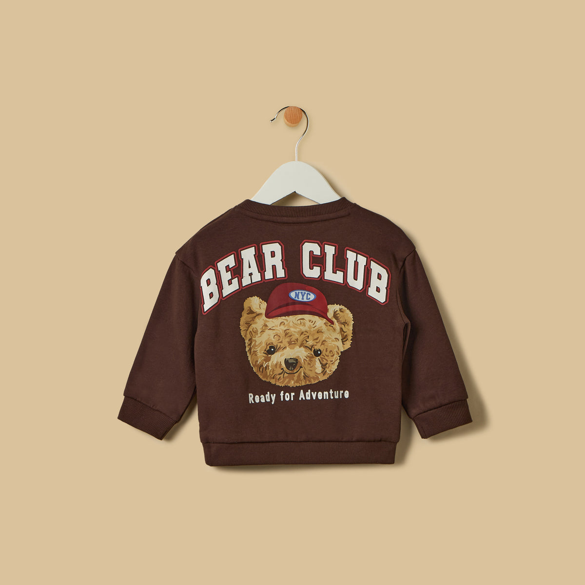Bear Print Sweatshirt and Joggers Set