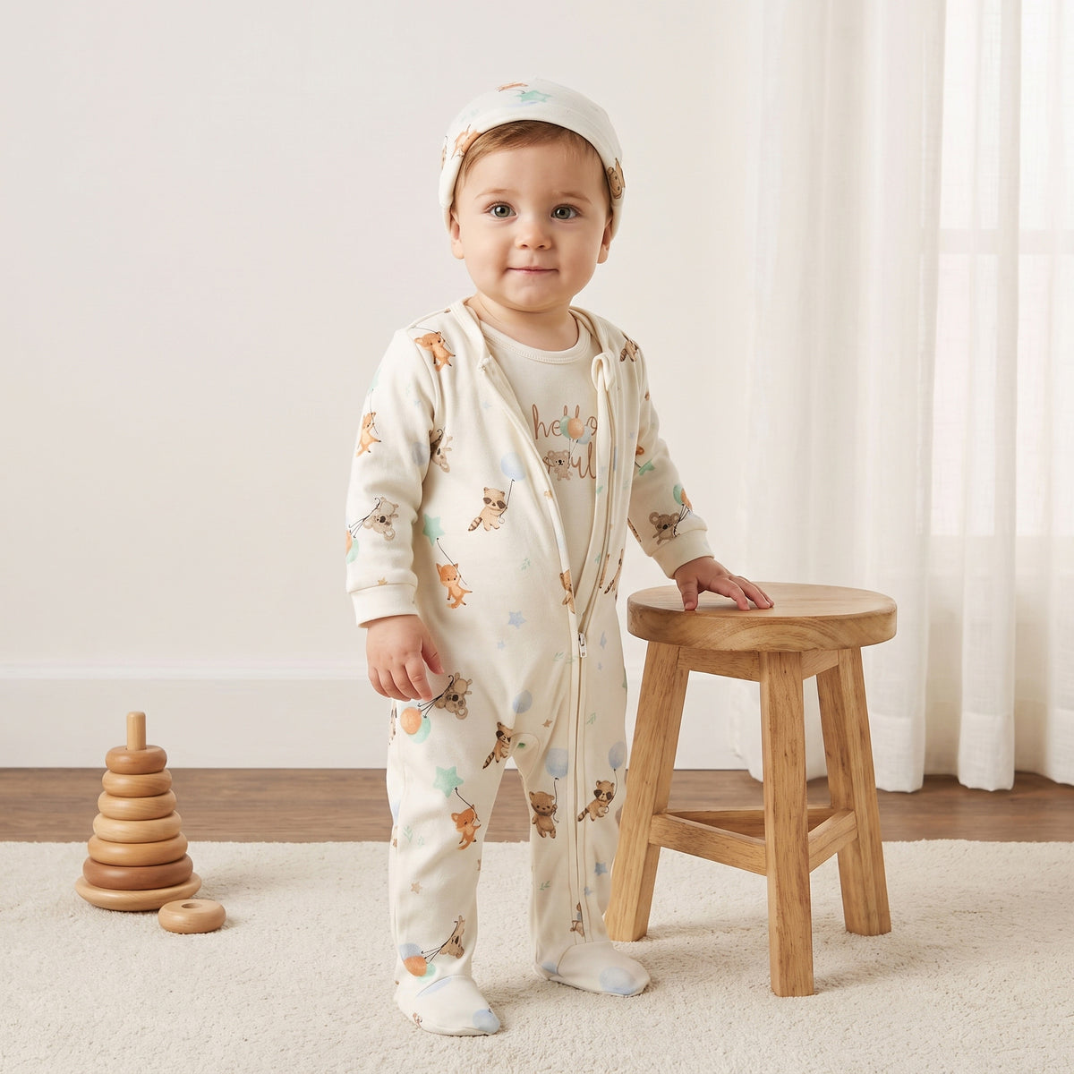 Bear Print 5-Piece Clothing Set