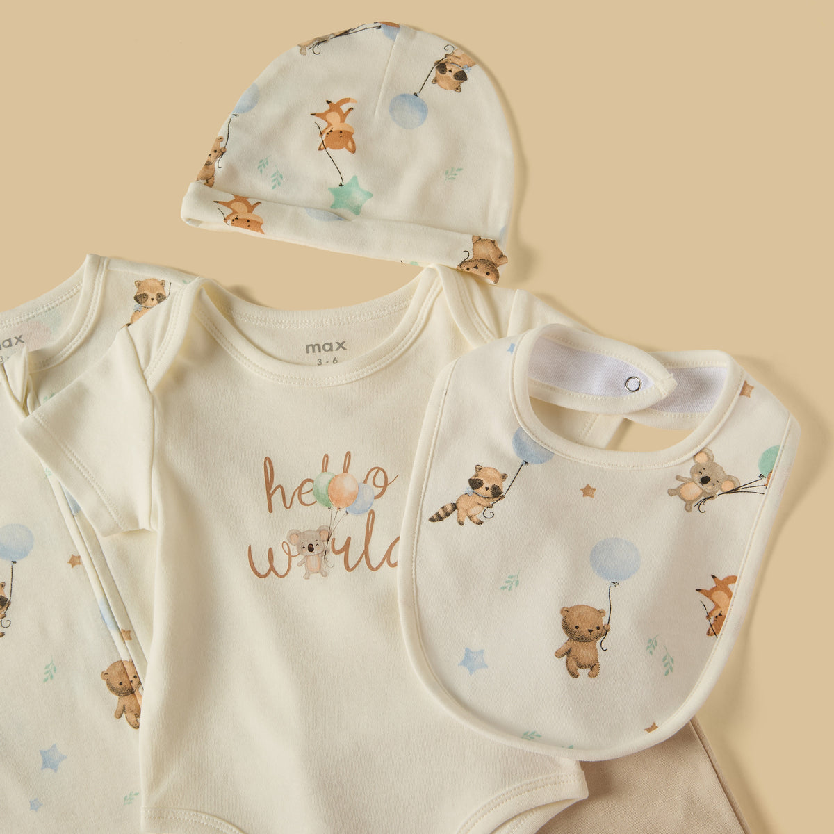 Bear Print 5-Piece Clothing Set