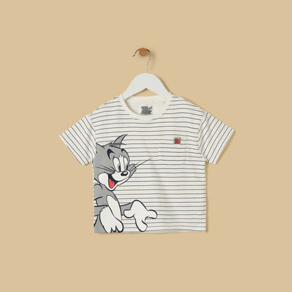 Tom and Jerry Print Cotton T-shirt and Shorts Set