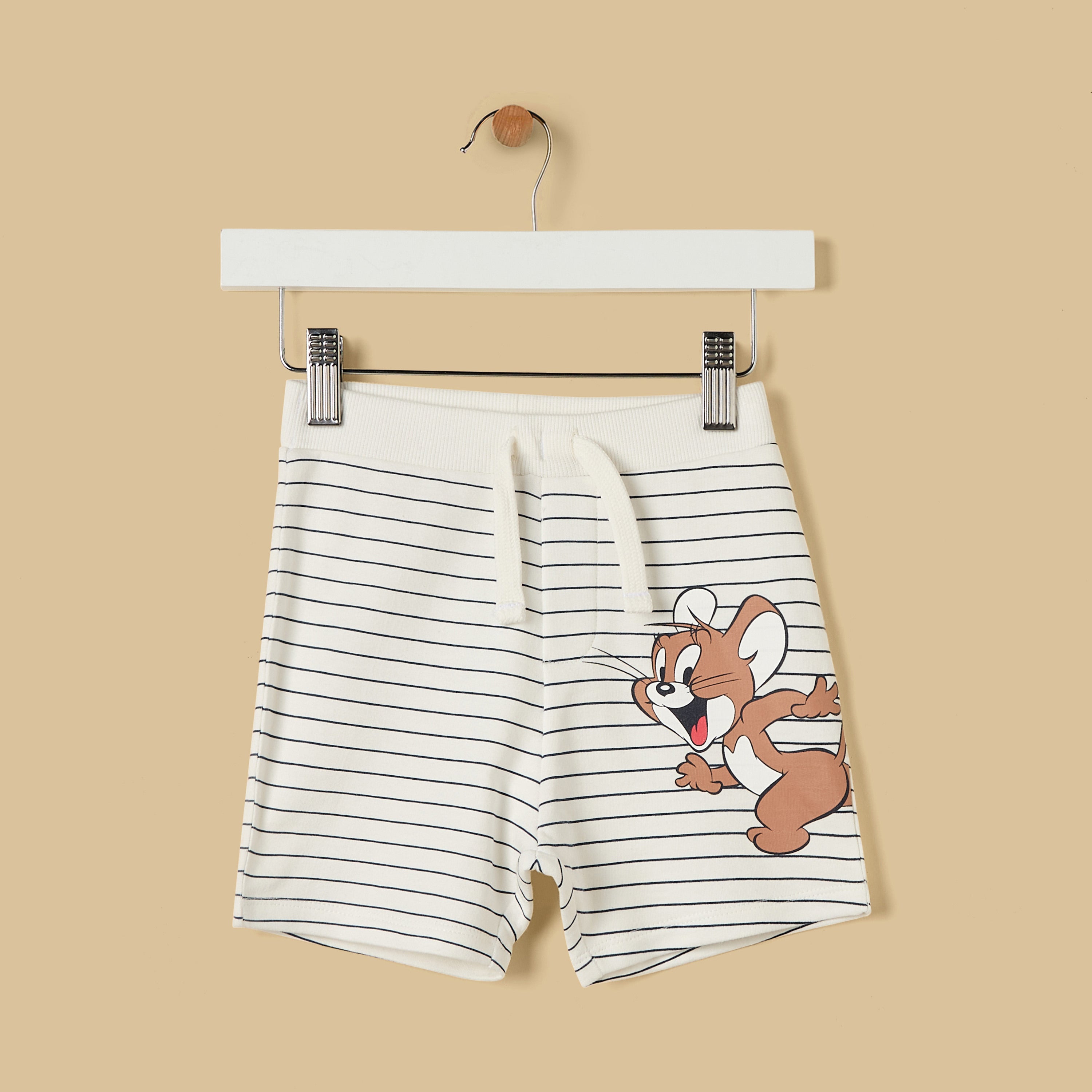 Tom and Jerry Print Cotton T-shirt and Shorts Set
