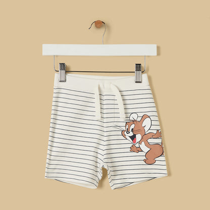 Tom and Jerry Print Cotton T-shirt and Shorts Set