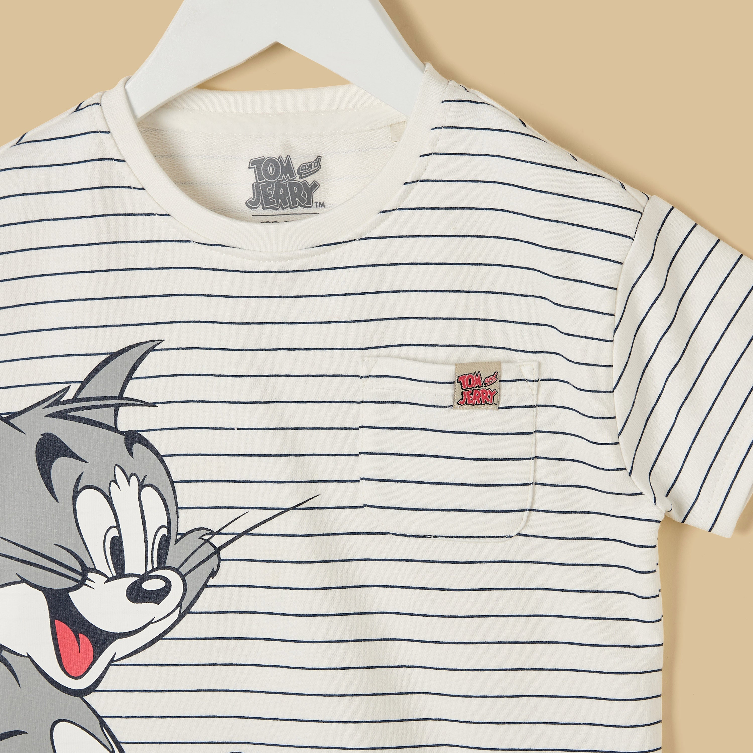 Tom and Jerry Print Cotton T-shirt and Shorts Set
