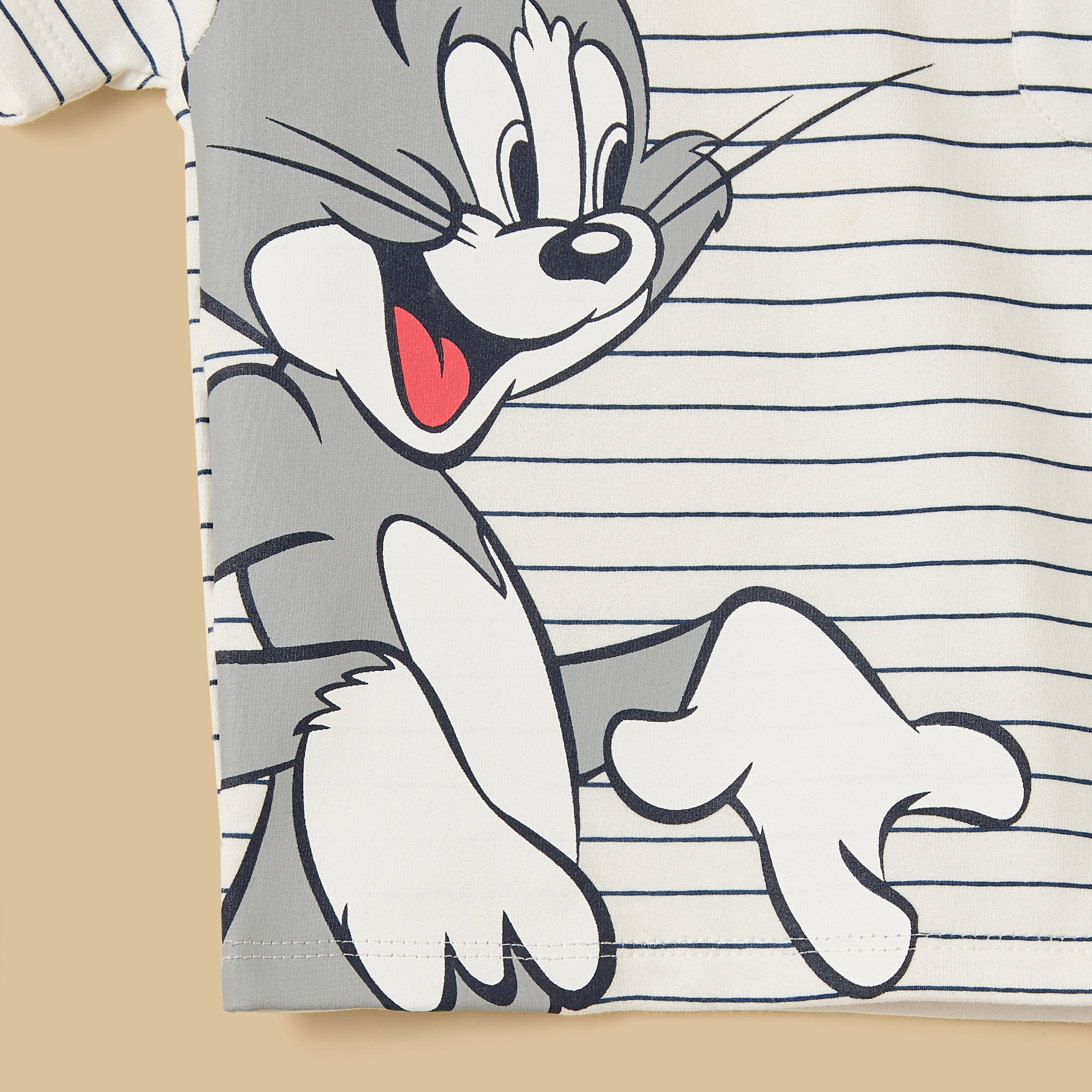 Tom and Jerry Print Cotton T-shirt and Shorts Set